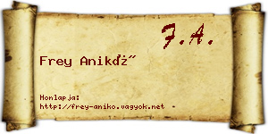 Frey Anikó névjegykártya