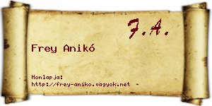 Frey Anikó névjegykártya